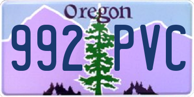 OR license plate 992PVC