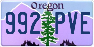 OR license plate 992PVE