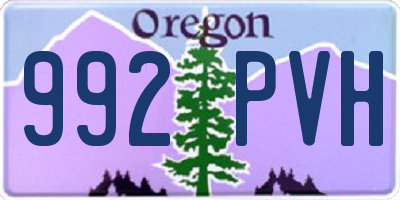 OR license plate 992PVH