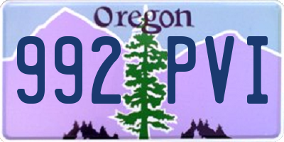 OR license plate 992PVI