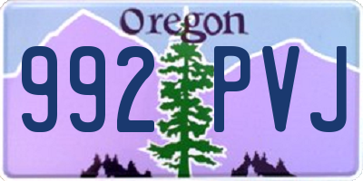 OR license plate 992PVJ