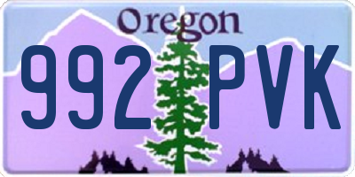 OR license plate 992PVK