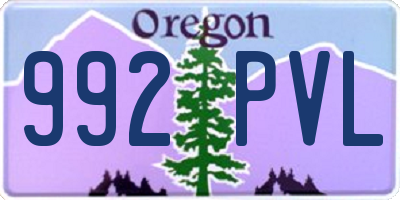 OR license plate 992PVL