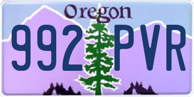 OR license plate 992PVR