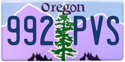 OR license plate 992PVS