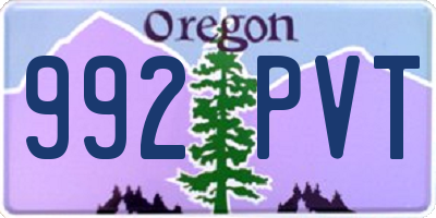 OR license plate 992PVT