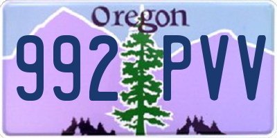 OR license plate 992PVV