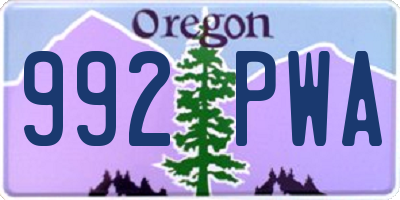 OR license plate 992PWA