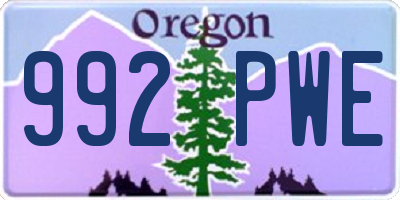 OR license plate 992PWE