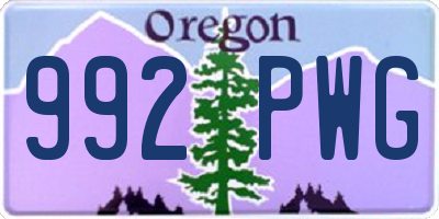 OR license plate 992PWG