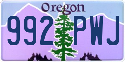 OR license plate 992PWJ