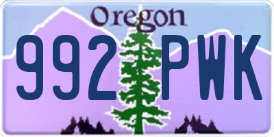 OR license plate 992PWK