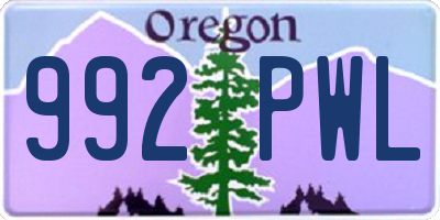 OR license plate 992PWL