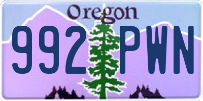OR license plate 992PWN