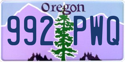 OR license plate 992PWQ