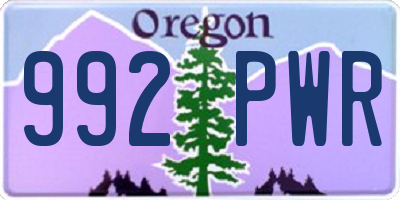 OR license plate 992PWR