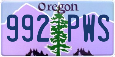 OR license plate 992PWS