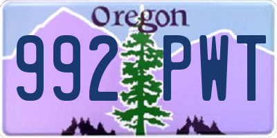 OR license plate 992PWT