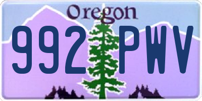 OR license plate 992PWV