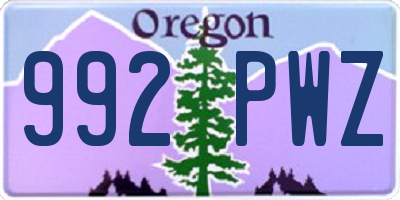 OR license plate 992PWZ