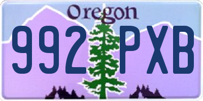 OR license plate 992PXB