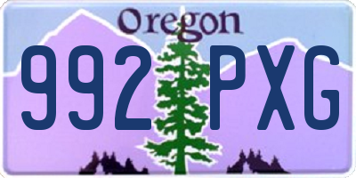 OR license plate 992PXG