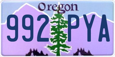 OR license plate 992PYA