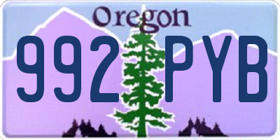 OR license plate 992PYB