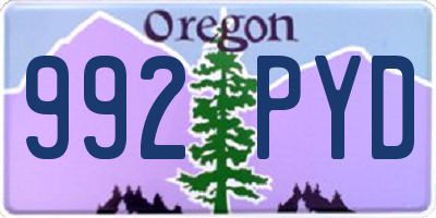 OR license plate 992PYD