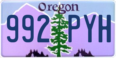 OR license plate 992PYH