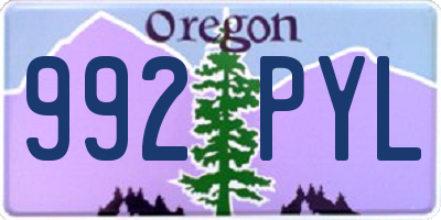 OR license plate 992PYL