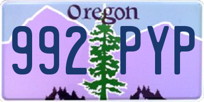 OR license plate 992PYP
