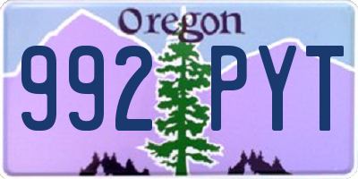 OR license plate 992PYT