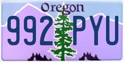 OR license plate 992PYU