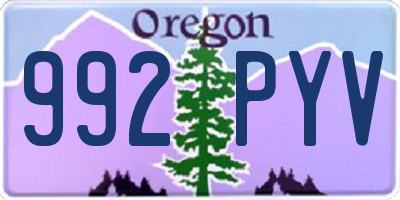 OR license plate 992PYV