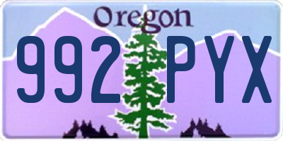 OR license plate 992PYX