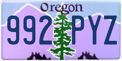 OR license plate 992PYZ