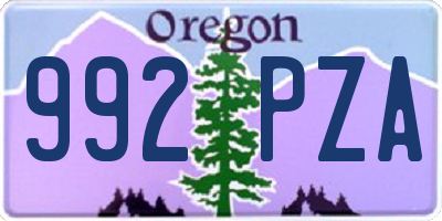 OR license plate 992PZA