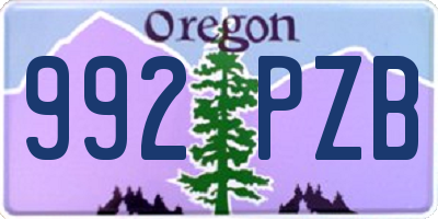 OR license plate 992PZB