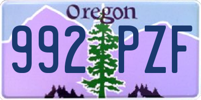 OR license plate 992PZF