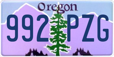 OR license plate 992PZG