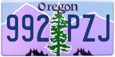 OR license plate 992PZJ