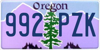 OR license plate 992PZK
