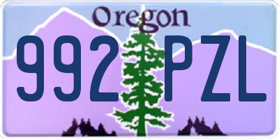 OR license plate 992PZL