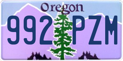 OR license plate 992PZM