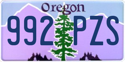 OR license plate 992PZS