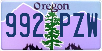 OR license plate 992PZW