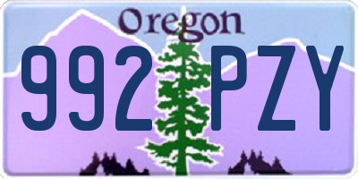 OR license plate 992PZY