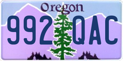 OR license plate 992QAC