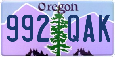 OR license plate 992QAK